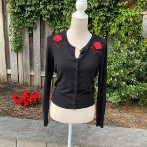 Hell Bunny black and red retro western style cardigan